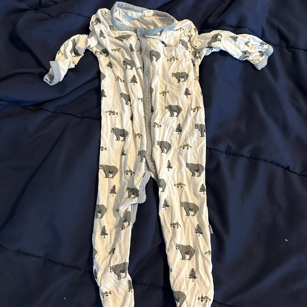 Kyte BABY Blue and Gray Footies One Piece